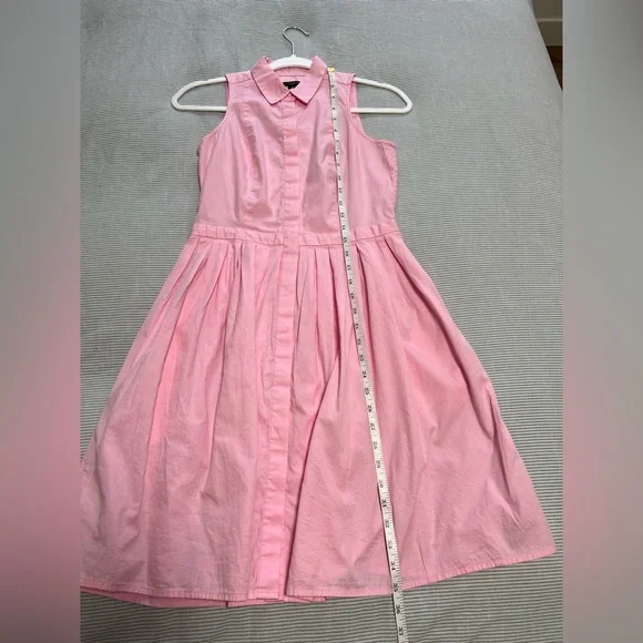 Ann Taylor Fit & Flare Powder Pink Shirtdress - Picture 10 of 11